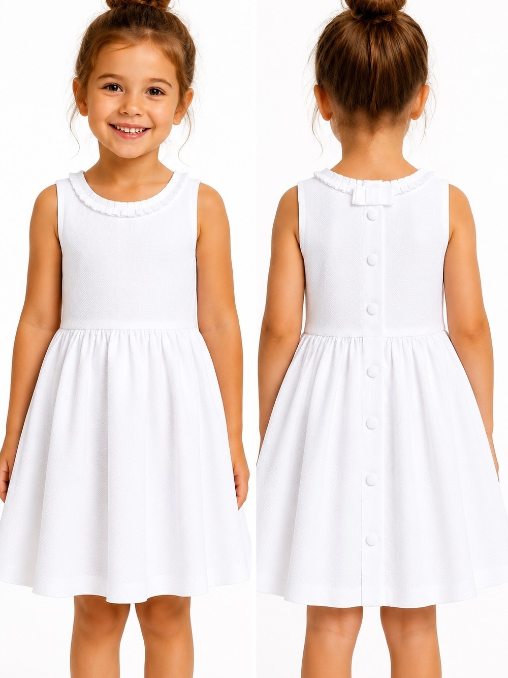 Polo Ralph Lauren White Textured Party Dress 4T Lined Bow Back Buttons wedding